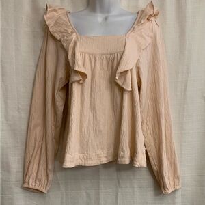 Women's Ruffled Top Long Sleeve Size S